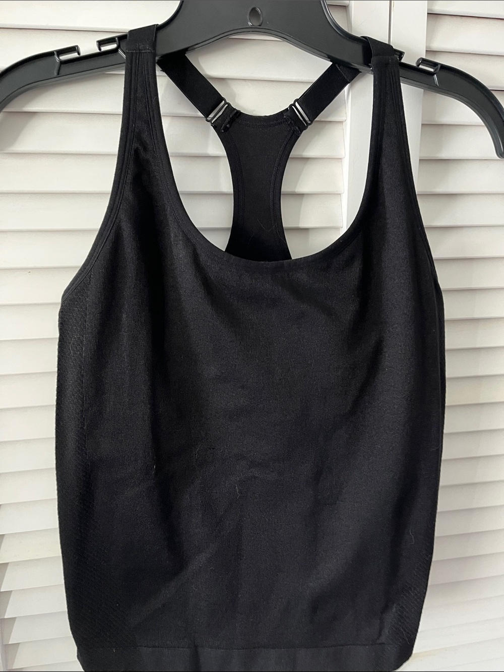 Black Racerback Tank Top with Adjustable Straps - Women